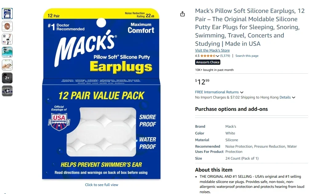 Mack’s Pillow Soft Silicone Earplugs