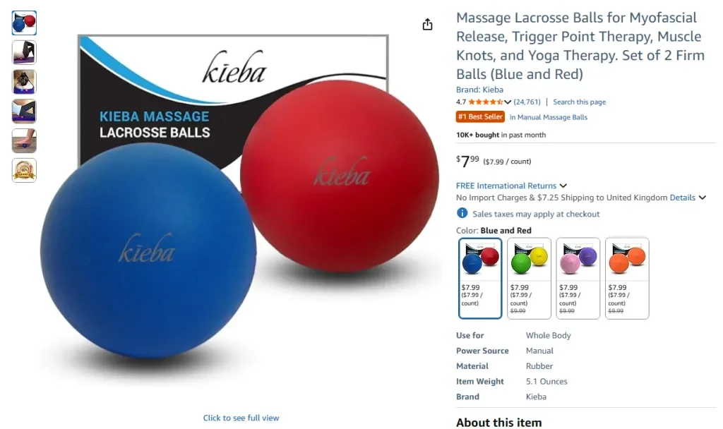 Massage Lacrosse Balls for Myofascial Release (Kieba)