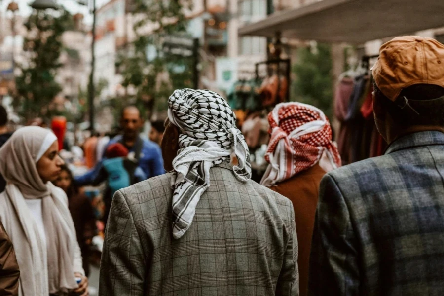 People in Turbans on Street
