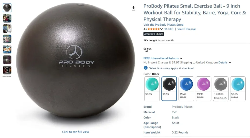 ProBody Pilates Kleiner Gymnastikball – 9 Zoll