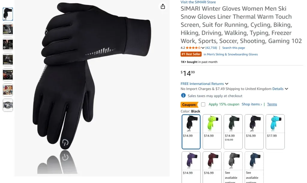 Зимние перчатки SIMARI для женщин и мужчин, горнолыжные перчатки