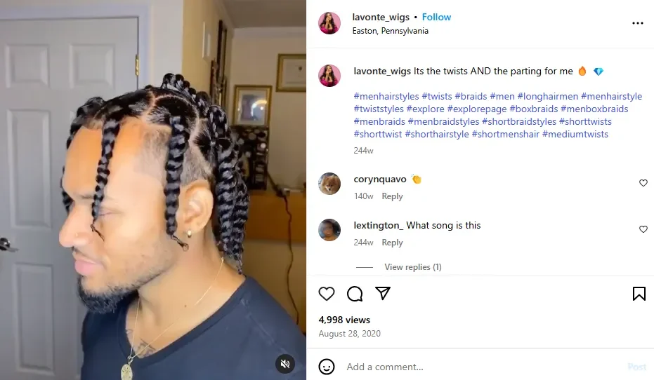 Screenshot of a man with a short twist undercut