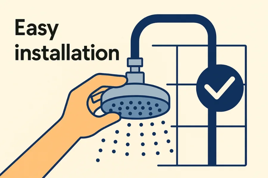 Einfache Installation eines Regenduschkopfes