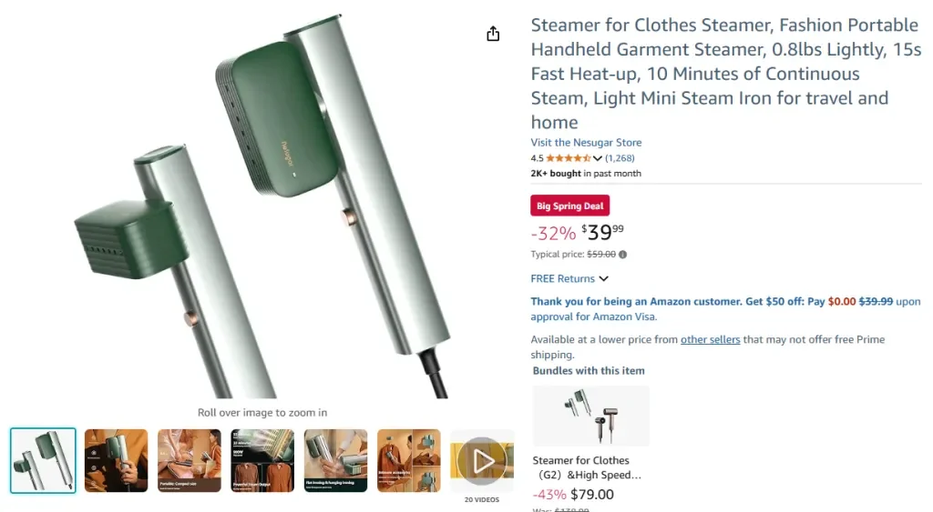 Vaporizador de ropa portátil de moda