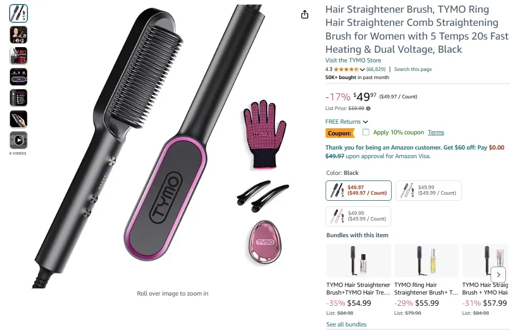 TYMO Ring-Haarglätterbürste