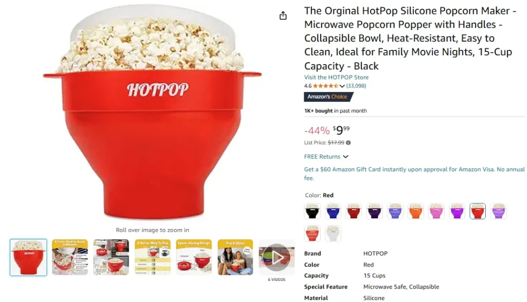 La máquina para hacer palomitas de maíz de silicona HotPop original