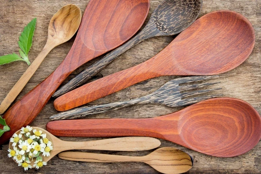 Top View of Wooden Spoons