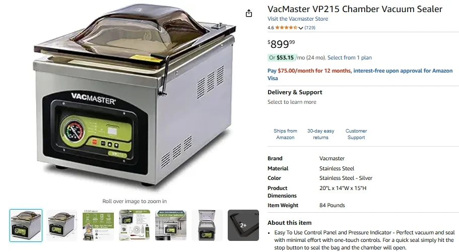 VacMaster VP215 Chamber Vacuum Sealer