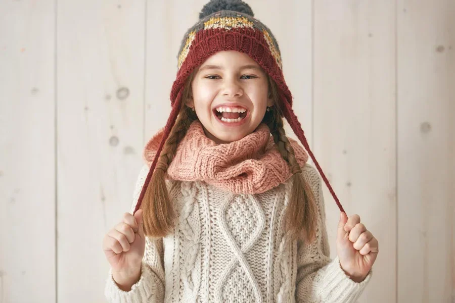 winter portrait of a little girl