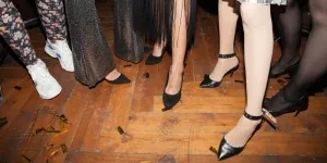 Women Wearing Black High Heels