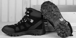 Work boots with non-slip soles