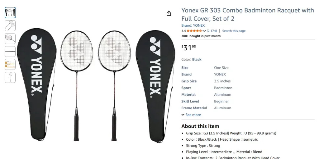 Yonex GR 303 Combo Badminton Racquet
