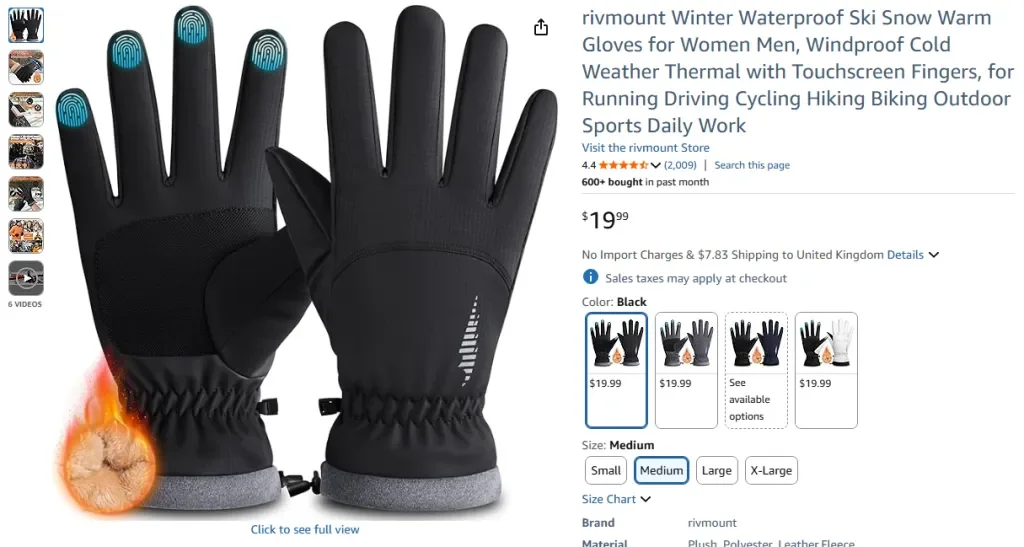 Зимние водонепроницаемые лыжные перчатки Rivmount Snow Warm