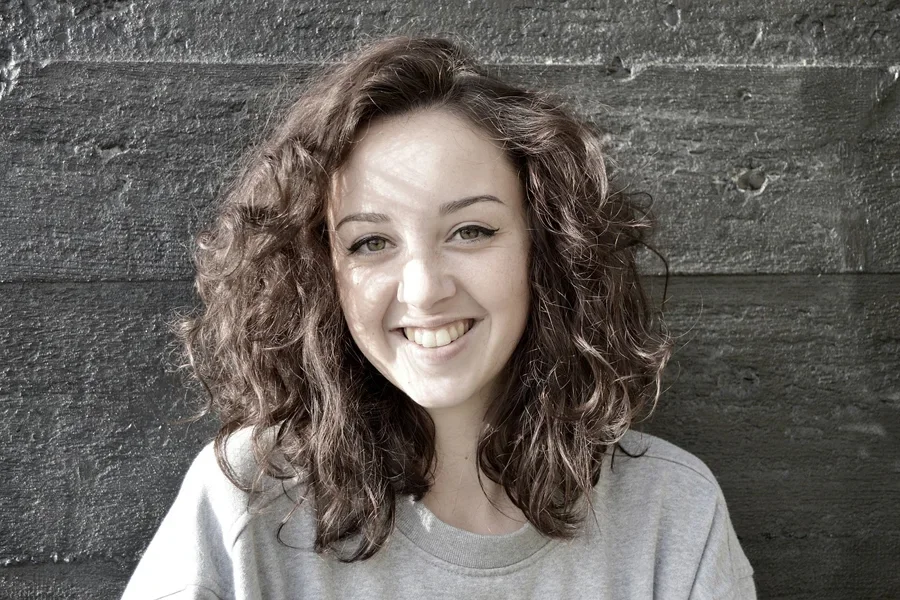 smile, woman, short hair