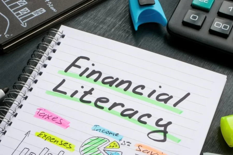 A Notebook with marks about financial literacy