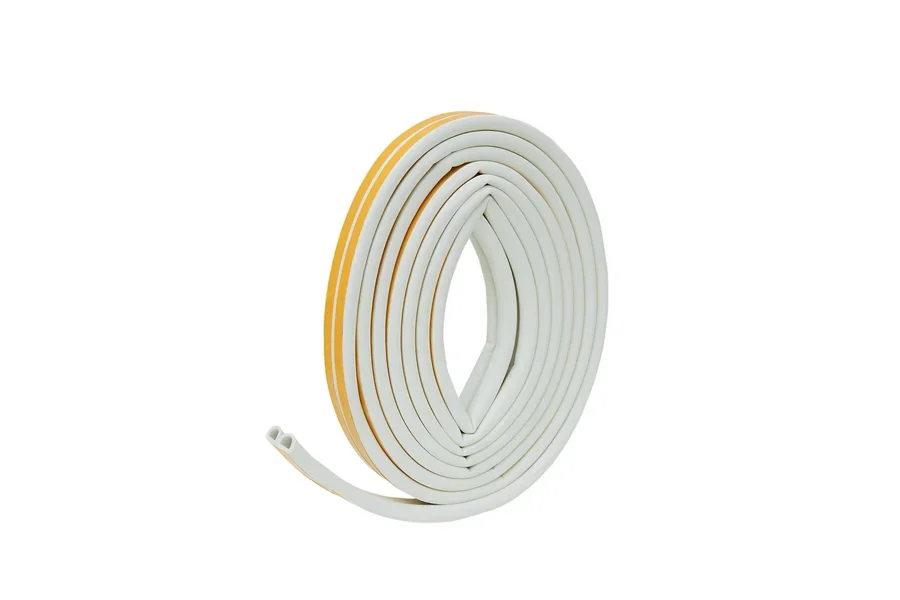 A PVC strip gasket on white background