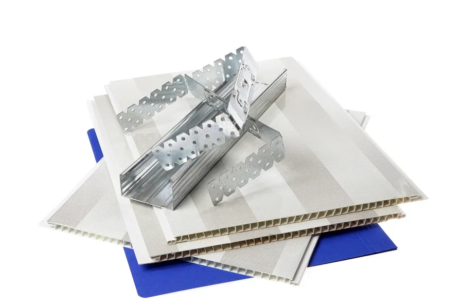 A close-up view of a PVC ceiling