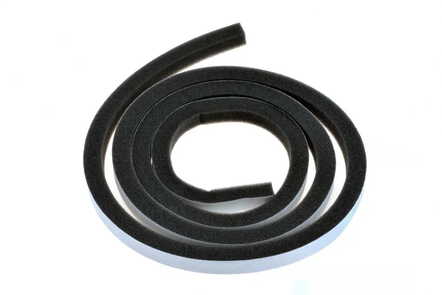 A foam core gasket on white background