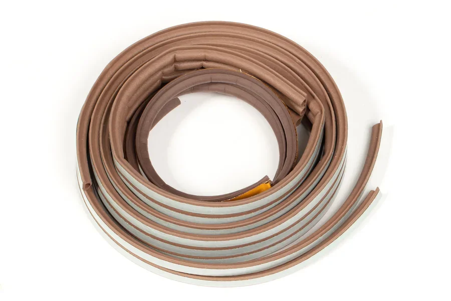 A magnetic rubber gasket on white background