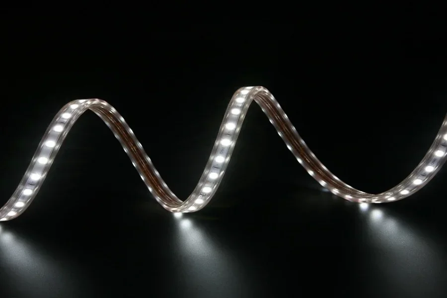 A strip of LED lights for cabinet lighting