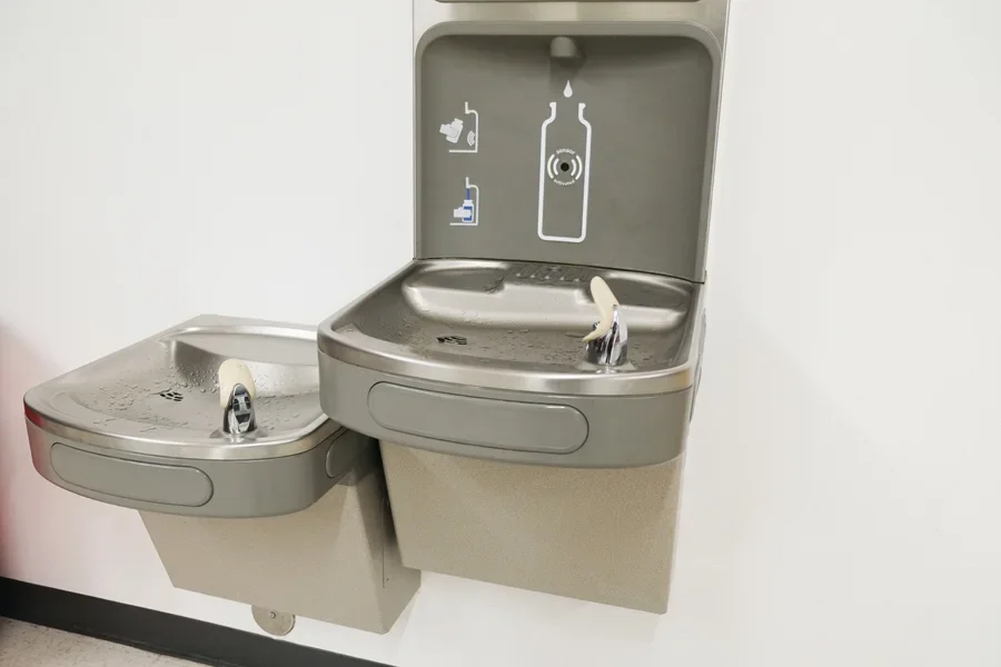 A wall-mounted hydration dispenser