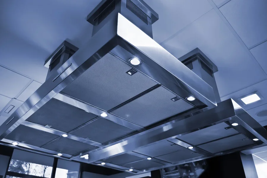 Air extraction system mounted onto the ceiling