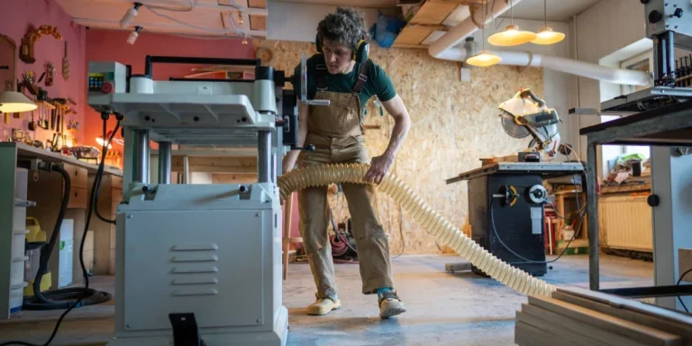 Air extraction system operated by a man