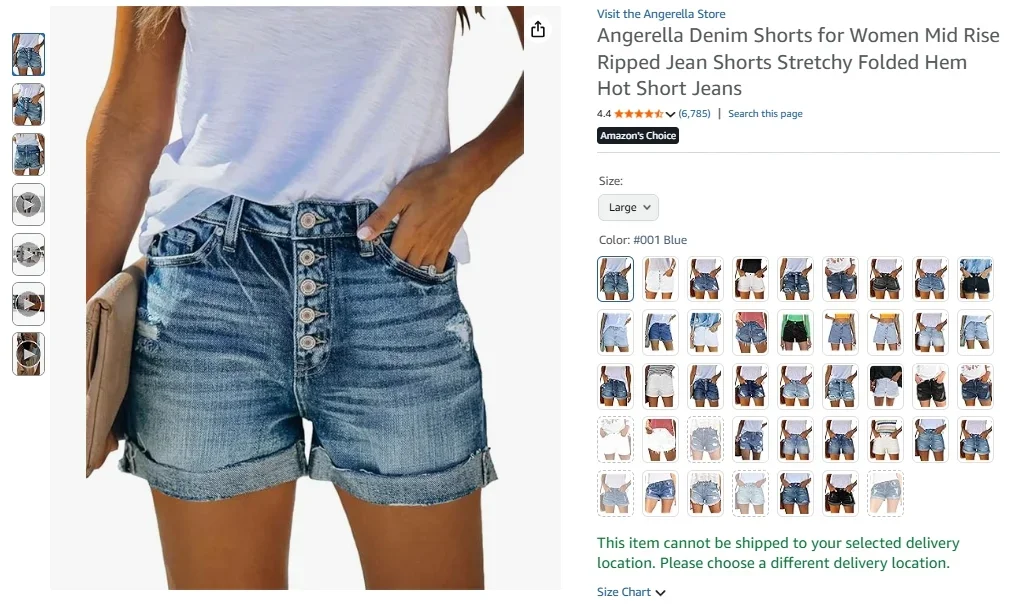 Angerella Denim Shorts for Women Mid Rise Ripped Jean Shorts Stretchy Folded Hem