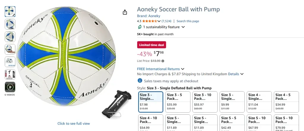 Balón de fútbol Aoneky con bomba