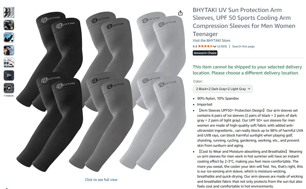 BHYTAKI 6 pares de mangas protectoras solares UV para brazos