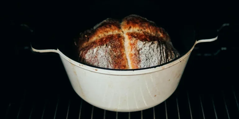 Bread cooking in an oven