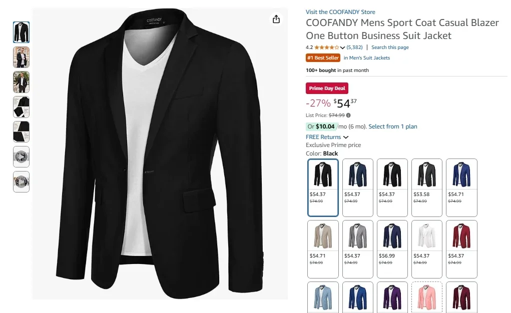 COOFANDY Men's Sport Coat Casual Blazer One Button Business Suit Jacket
