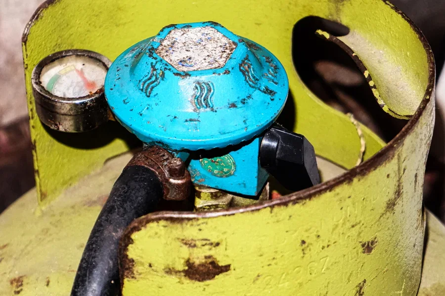 Close up of a gas cylinder valve