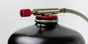 Close up of a mini gas cylinder