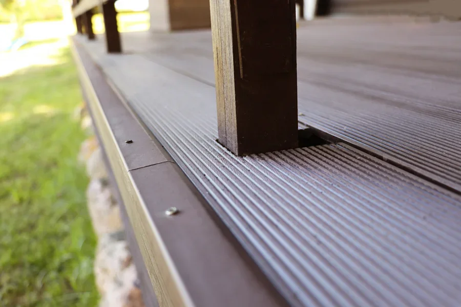 Close up of a porch made with WPC