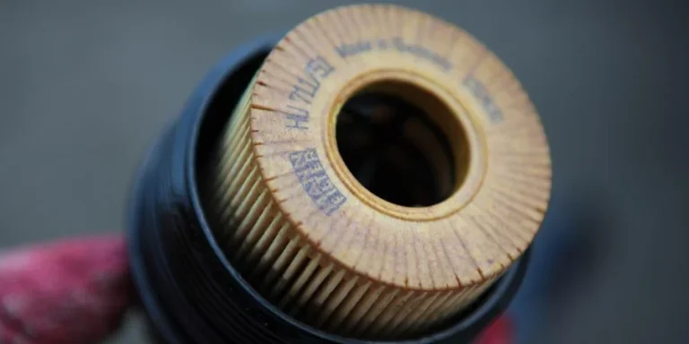 Close-up of an oil filter
