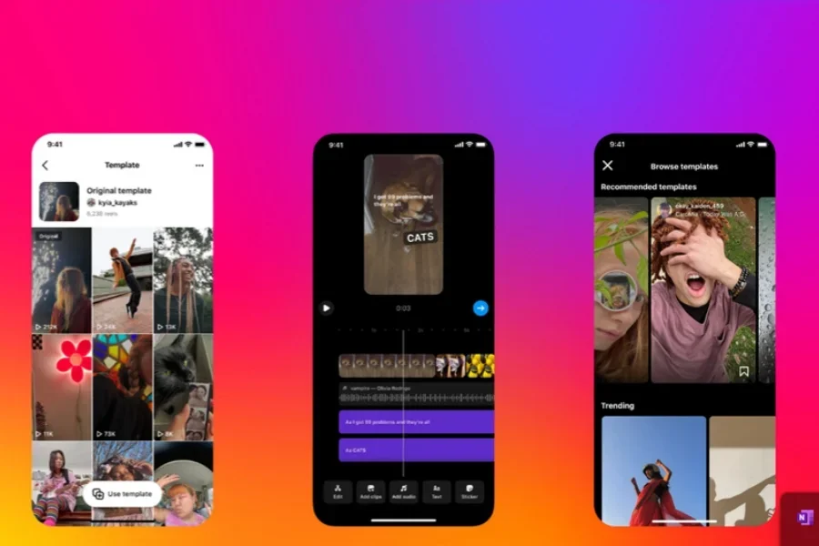 Différents modèles de bobines sur Instagram