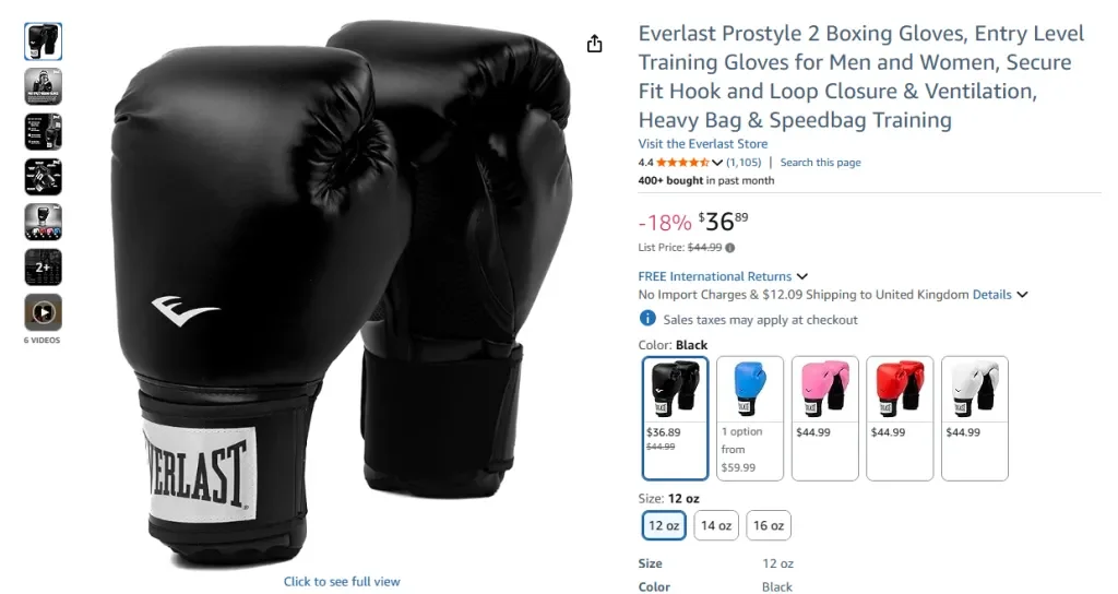 Guantes de boxeo Everlast Prostyle 2