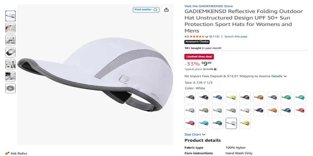 Topi Lipat Reflektif Luar Ruangan GADIEMKENSD