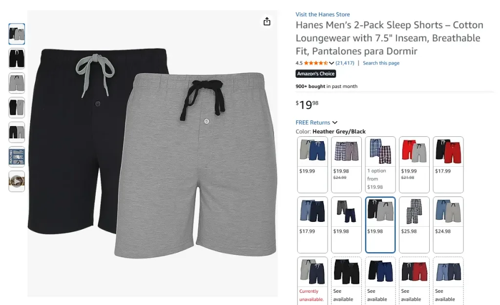 Hanes Men’s 2-Pack Sleep Shorts – Cotton Loungewear