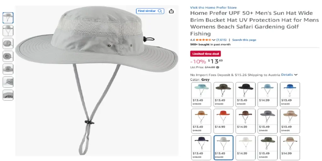 Home Prefer UPF 50+ Topi Matahari Pria