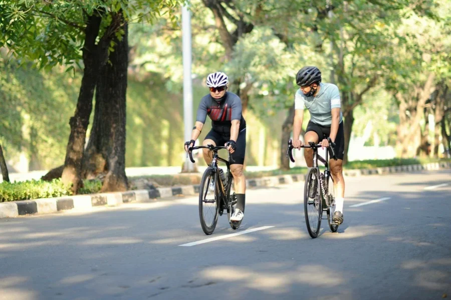 Men Riding Bicycles on the Street