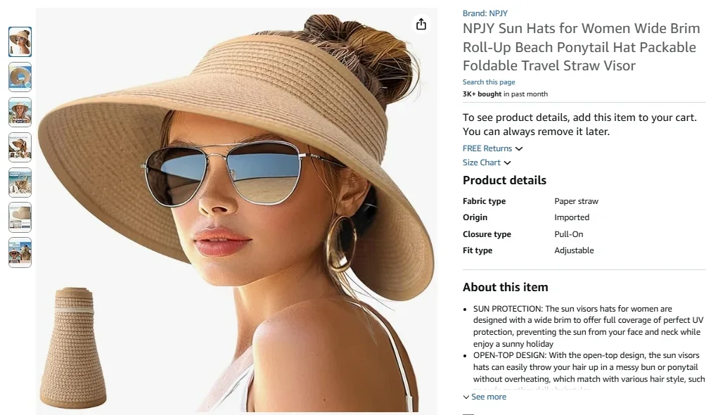 Topi Matahari NPJY untuk Wanita