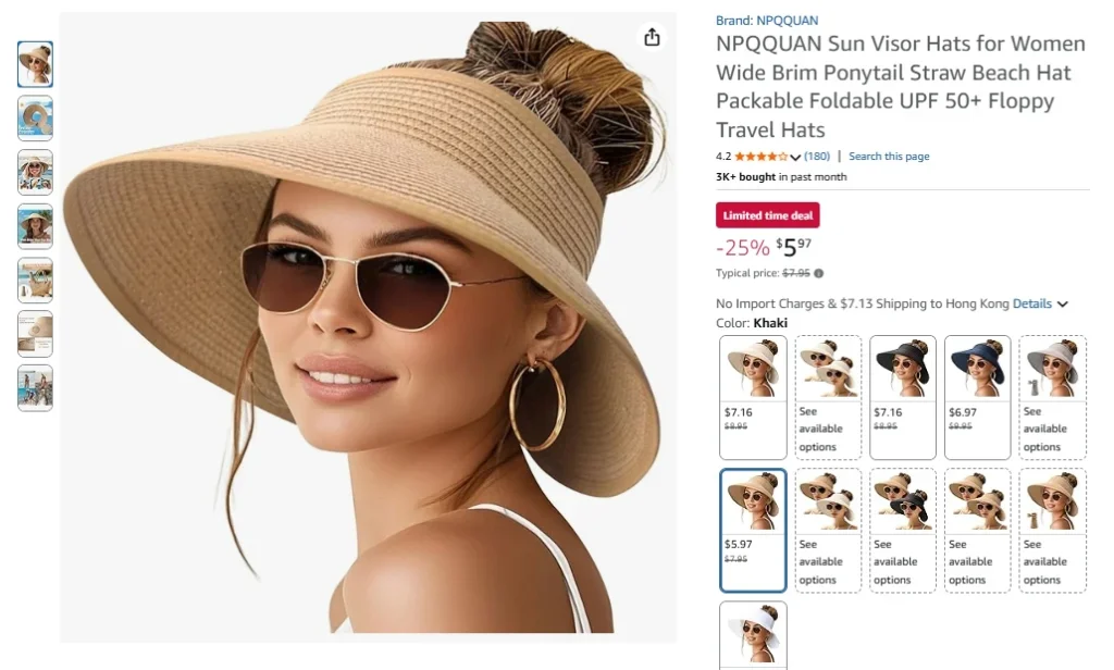 Topi Pelindung Matahari NPQQUAN untuk Wanita