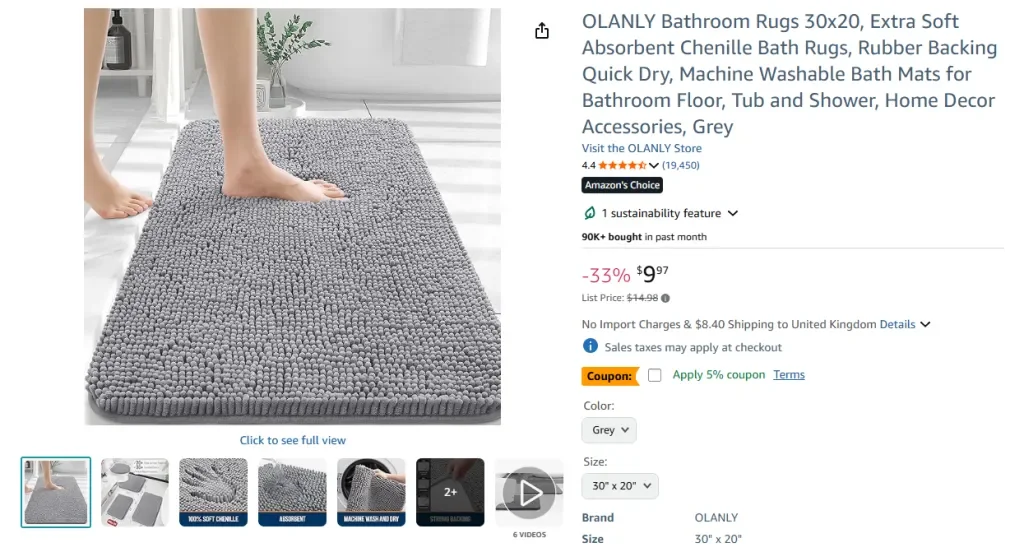 OLANLY Bathroom Rugs 30x20, Extra Soft and Absorbent