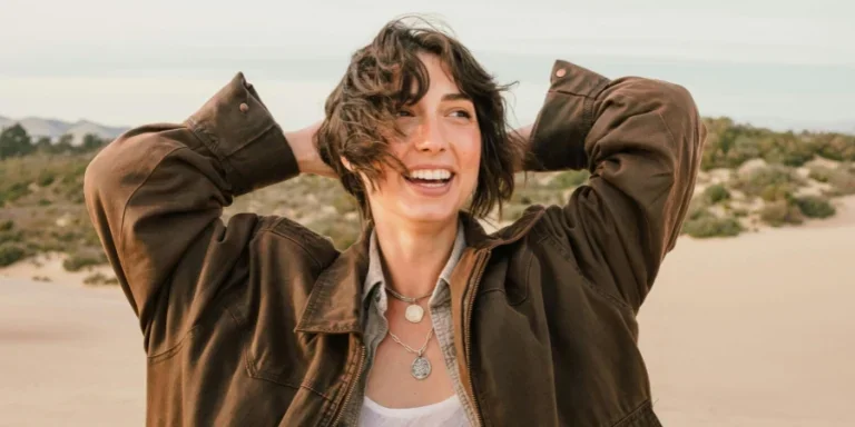 Portrait of Smiling Woman on Beach