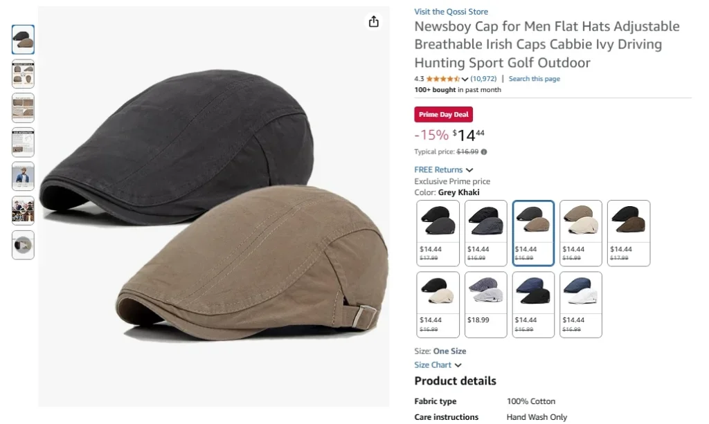 Casquette gavroche Qossi pour homme, chapeau plat, ajustable et respirant, style irlandais, style chauffeur de taxi, style lierre