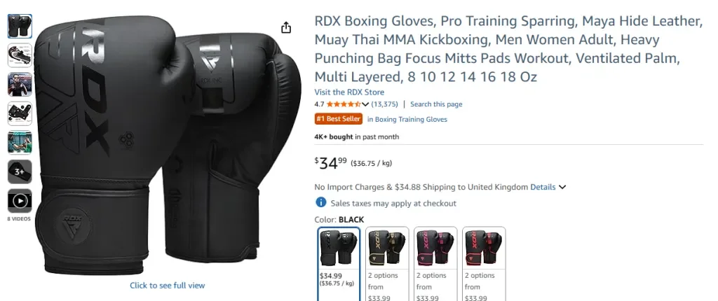 Guantes de boxeo RDX, entrenamiento profesional de sparring, cuero Maya Hide