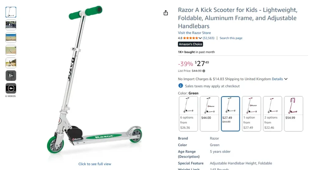 Razor Un patinete para niños