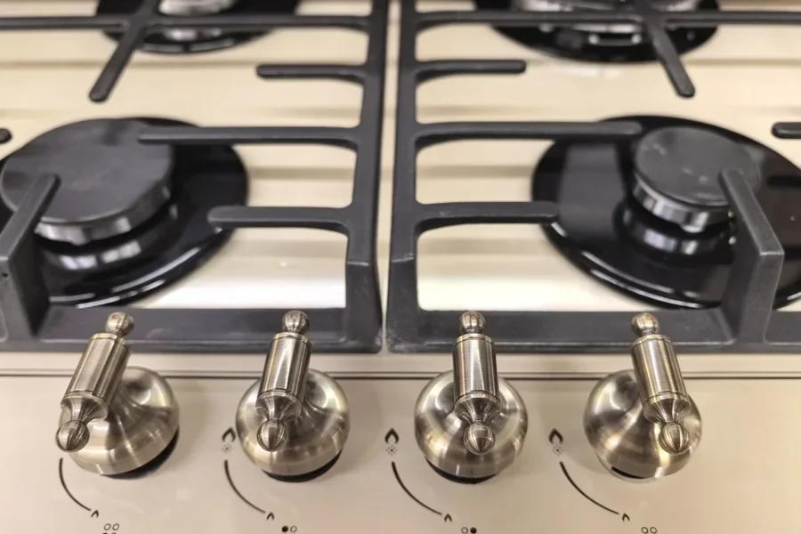 Stylish burner knobs made of metal